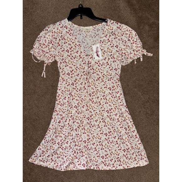 Jessica Simpson Floral Dress New Large Junior's Cute Flowy Above Knee Sundress - Picture 1 of 7